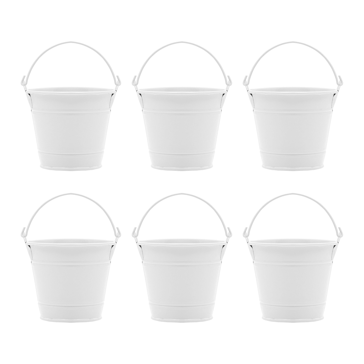 6 Pack White Mini Galvanized Buckets with Handles for Party Favors, Wedding  Decorations, Easter Centerpieces (3.5 x 3 In)