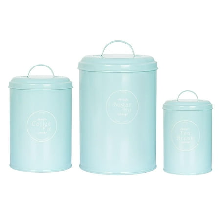 

3 Pieces Metal Pots Jars with Lid