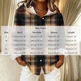 thumbnail image 6 of Women's Plaid Hooded Jacket Button Down Long Sleeve Casual Jacket with Pockets Loose Fit Fall Outerwear for Daily Weekend and Travel, 6 of 6