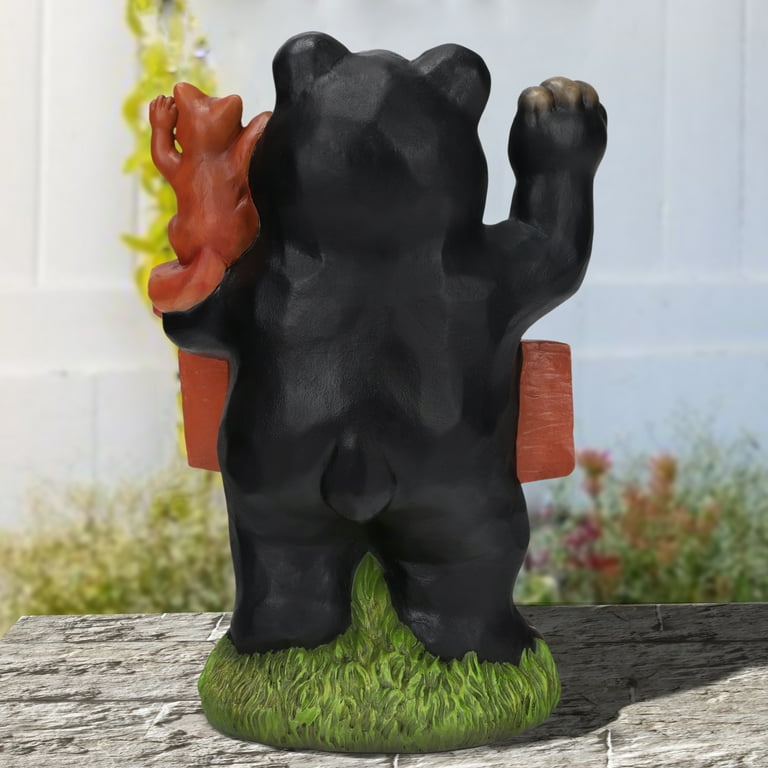 Mainstays Outdoor Welcome Bear and Fox Garden Statuary, 8.25 in L