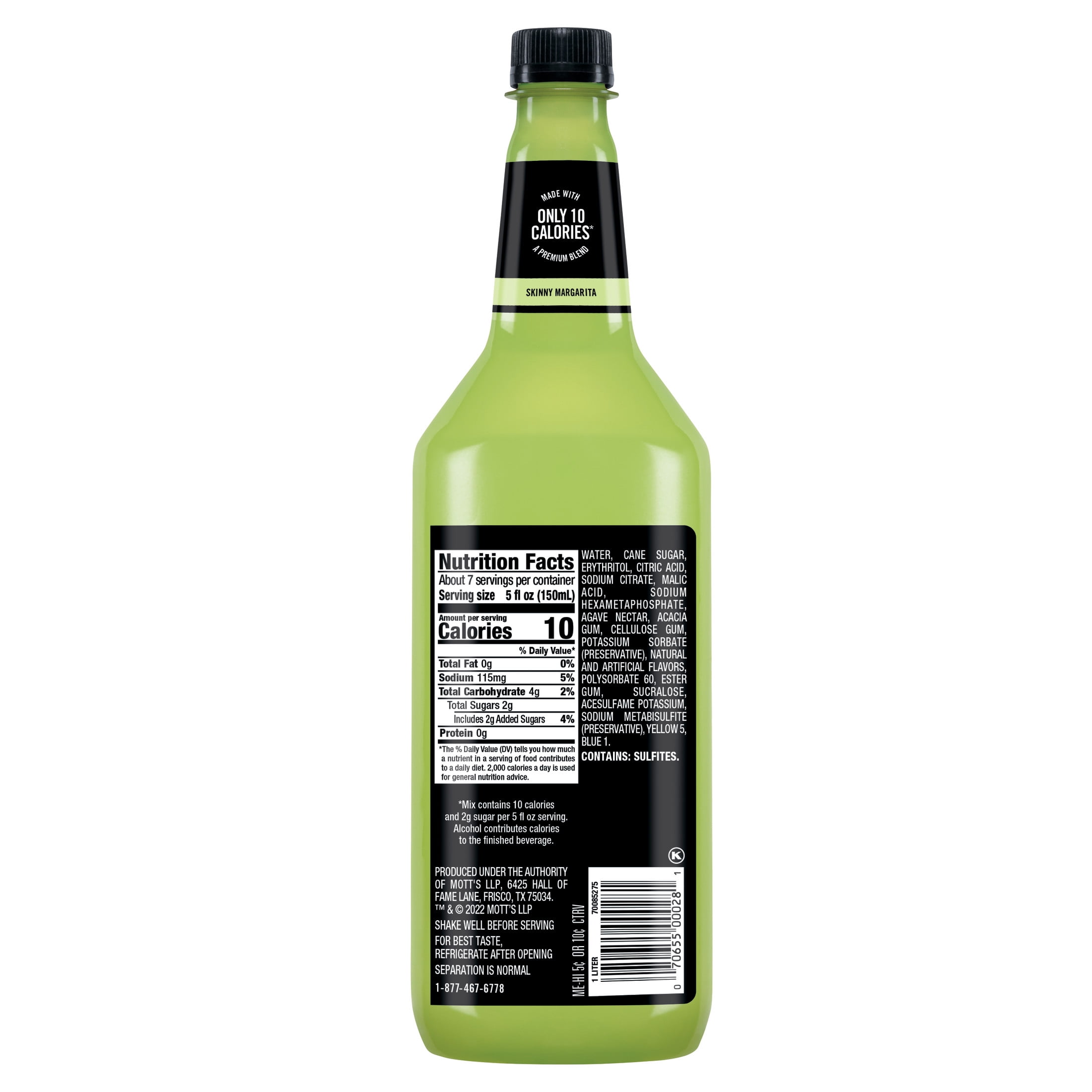 Mr & Mrs T Skinny Margarita Cocktail Mix, 1 L, Plastic Bottle, Shelf Stable