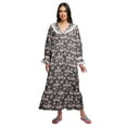 thumbnail image 1 of Moomaya Robe de Nuit Maxi à Manches Longues Imprimée Boutonnée en Coton, 1 of 5