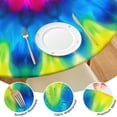 thumbnail image 4 of Colorful Tie Dye Mandala Pattern Round Fitted Tablecloth with Elastic Edge,Dining Table Cover Waterproof,Outdoor Round Tablecloth for Camping,Dining,Indoor and Outdoor, 4 of 7