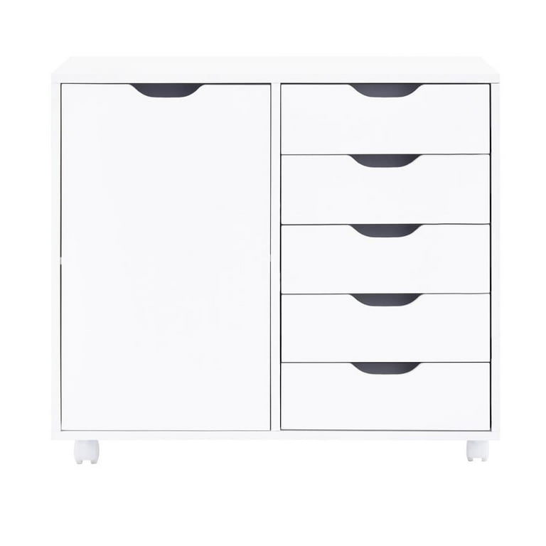 5 Drawer Dresser Storage Cabinet Chest w/Wheels for Home Office White, 1  unit - Fred Meyer