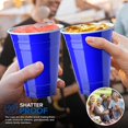 thumbnail image 5 of Stock Your Home Blue Plastic Cups Disposable, 16oz (100 Count) Heavy-Duty, Large Party Cup Pack Bulk Pack for Drinking Punch, Soda, Wine, Beer, 4th of July, Halloween, 5 of 7
