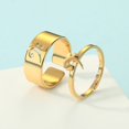 thumbnail image 2 of 2pcs Bass Clef Couple Set Promise Ring Engagement Wedding Party Matching Adjustable Lover Ring, 2 of 5
