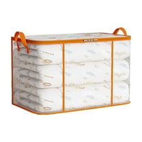Oggfader Large Capacity Waterproof Moving Storage Bags - Clear PVC with Sturdy Zipper, Foldable Organizer for Quilts, Clothes, Bedding, 23.6x15.7x13.8 Inch