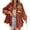 Brown, variant on Women Long Sleeve Corduroy Peplum Shacket Jacket Button Down Babydoll Shirts Oversized Casual Blouses Tops