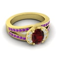 thumbnail image 3 of 2.35 Carat Oval Cut Garnet & Amethyst Gemstone Stylish Ring for Birthday Gift 14K Yellow Gold Size 9.5 by Diamond-Capitals, 3 of 8