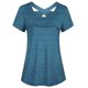 thumbnail image 1 of TFixol Camiseta de yoga de manga corta para mujer Camiseta de entrenamiento para correr de secado rápido, 1 of 8