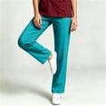 thumbnail image 6 of TFEOQRY Womens Scrub Pants with Pockets Elastic Waist Drawstring Soilid Color Straight Pants for Daily Work Wear, 6 of 7