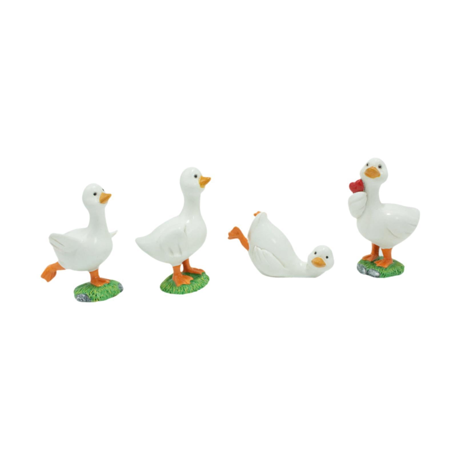 Bothyi 4Pcs Duck Garden Statues Animal Sculptures Outside Gift Funny Cafe Lawn Ornament