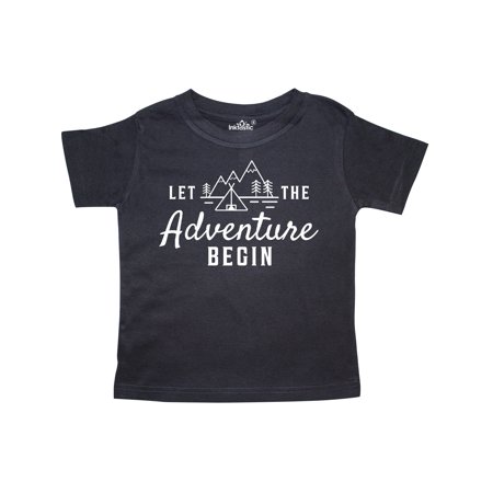 

Inktastic Let The Adventure Begin with Camping Tent and Mountains Gift Toddler Boy or Toddler Girl T-Shirt