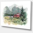 thumbnail image 2 of Impression sur Toile Aquarelle Maison Aad Montagnes - Paysage, 2 of 4