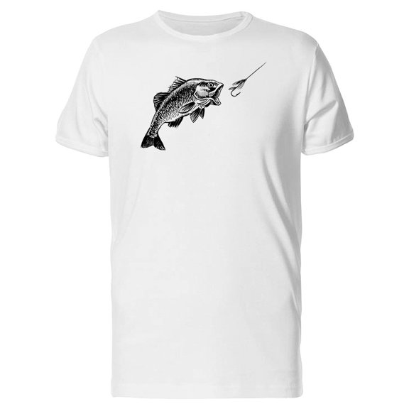 Fish And Hook Vintage Sketch Tee Men's -Image by Shutterstock