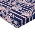 thumbnail image 4 of Ambesonne Tropical Leaves Fitted Sheet, Art Dreamy Monstera, Queen Size, Pale Pink Indigo, 4 of 5