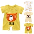thumbnail image 4 of Atogsazn Baby Boys Girls Romper Clearance Newborn Toddler Baby Girls Boys Bodysuit Summer Short Sleeve One-piece Romper Jumpsuit 3-6 Months Yellow, 4 of 4