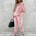 thumbnail image 3 of Scyoekwg Women's Fall Two Piece Outfits Long Sleeve Sweatshirt Jogger Sweatpant Casual Two Piece Set Matching Outfits Fashion Tracksuit (Pink,XXL), 3 of 7