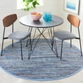 thumbnail image 2 of SAFAVIEH Rag Candis Striped Cotton Area Rug, Blue/Multi, 6' x 6' Round, 2 of 10