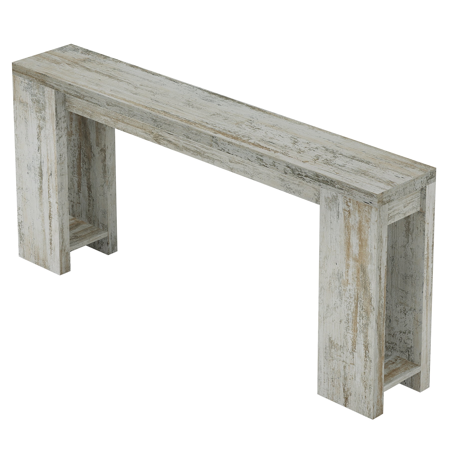 Demi Bonn 70.9" Wood Console Table, Farmhouse Sofa Table Entryway Table with Storage, Foyer Display Table, Light Gray
