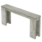 Finmind 71 Long Console Table, Narrow Distressed White Entryway Table Wood Sofa Table