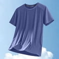 thumbnail image 4 of Lovzfmll Summer Ice Silk Cool Touch Thin Stretch Loose Short Sleeve T-Shirt, Men's Outdoor Breathable Sports Shirt for Hot Days Navy, 5XL, 4 of 9