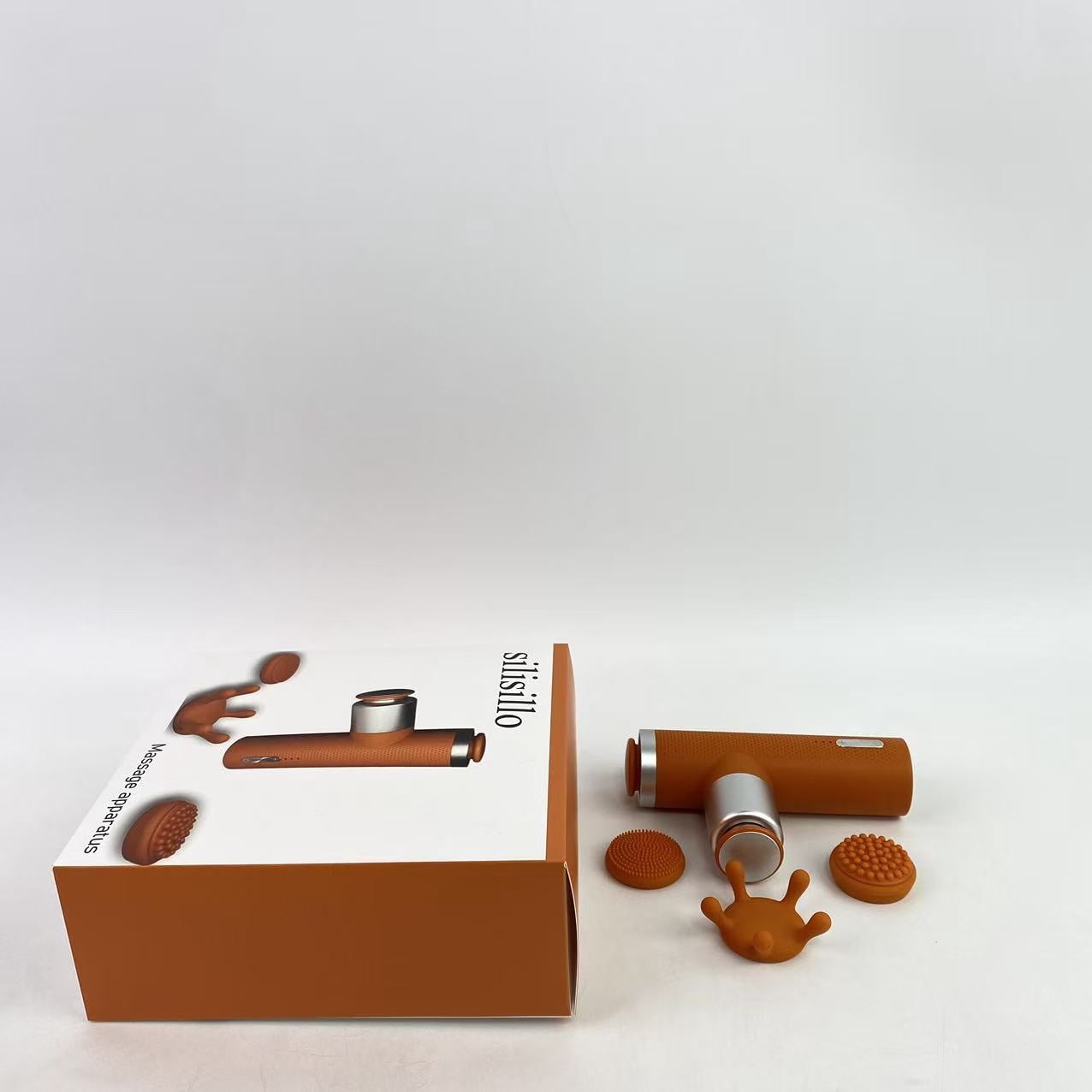 silisillo Massage apparatus,Mini Massage Gun with Heat, Deep Tissue Massage Gun, Portable Percussion Muscle Massager with 4 Massage Heads for Athletes
