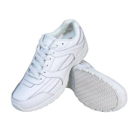 

Genuine Grip Mens Slip-Resistant Work Shoes - White Leather - Size 8