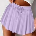 thumbnail image 2 of QATAINLAV Flowy Athletic Tennis Skirts for Women with Inner Shorts 2 in 1 High Waisted Workout Skorts Summer Casual Drawstring Running Golf Skirt Purple M My Orders Placed By Me, 2 of 7