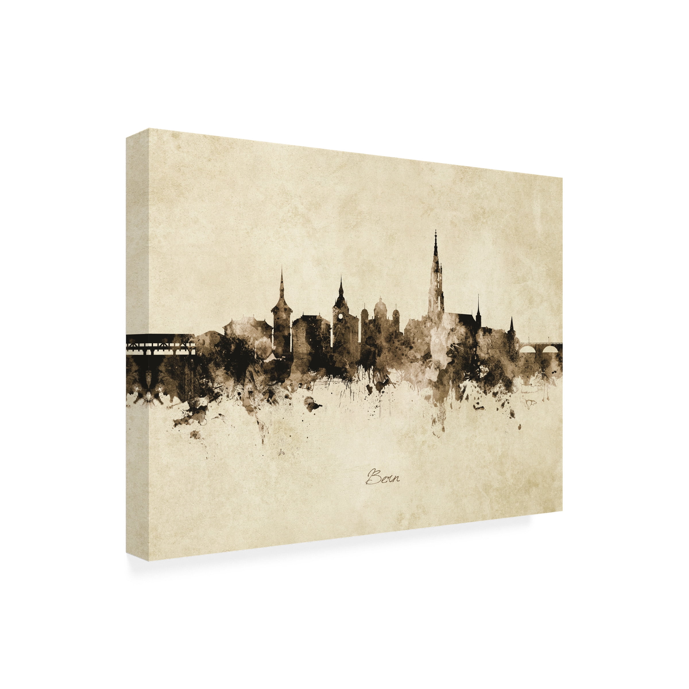 Michael Tompsett 'Bern Switzerland Skyline Vintage' Canvas Art