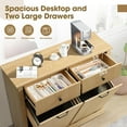 thumbnail image 5 of Magic Union Tilt Out Fluted Laundry Hamper Cabinet, 22 Gallon Double Hidden Laundry Hamper, Wooden Trash Can Cabinets with 2 Drawers, Modern Garbage Can Cabinet for Bathroom, Kitchen, 5 of 8