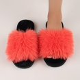 thumbnail image 2 of Wovix Women's Fuzzy Fluffy Furry Slippers Flip Flop Open Toe Cozy House Memory Foam Anti- Spa Indoor Outdoor on Shoes, 2 of 3