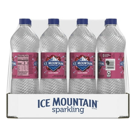 Ice Mountain Sparkling Water, Black Cherry, 33.8 oz. Bottles (Pack of 12)