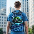 thumbnail image 4 of POLERO Monster Truck Fire Print Side Pockets Travel Bag, Polyester Adjustable Shoulder Strap Breathable Schoolbags for Hiking Outdoor Activities, 4 of 7