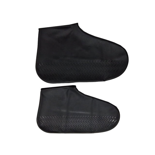 Moyic Cubrezapatos de silicona impermeables, antideslizantes, resistentes al desgaste Paraguas de lluvia Negro L