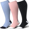 thumbnail image 1 of Calcetines de compresión LEVSOX de pantorrilla ancha de 15 a 20 mm de Hg para mujer, talla grande, 1 of 7