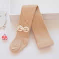 thumbnail image 2 of Gyexs Cute Girls Leggings Cotton Knit Soft Cozy Fit Soild Color Print Kids Pantyhose Thermal Winter Tights A03 Khaki & 4-5 Years, 2 of 3