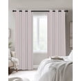 thumbnail image 4 of Pink Botanical Blackout Curtains Light Blocking Print Window Curtains, Modern Farmhouse Striped Thermal Insulated Window Drapes for Living Room Kitchen Cafe (2 Panels, 104"W x 63"L), 4 of 7