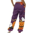 thumbnail image 3 of QATAINLAV Halloween Sweatpant for Women Baggy Cinch Bottoms Jogger Pants Novelty Graphic Print Trousers Drawstring High Waisted Sweat Pants with Pockets 90 off Clearance Sale Multicolor M, 3 of 6