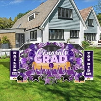 Victory Store Purple Congrats Grad 36" x 72" Graduation Party Sign 22773
