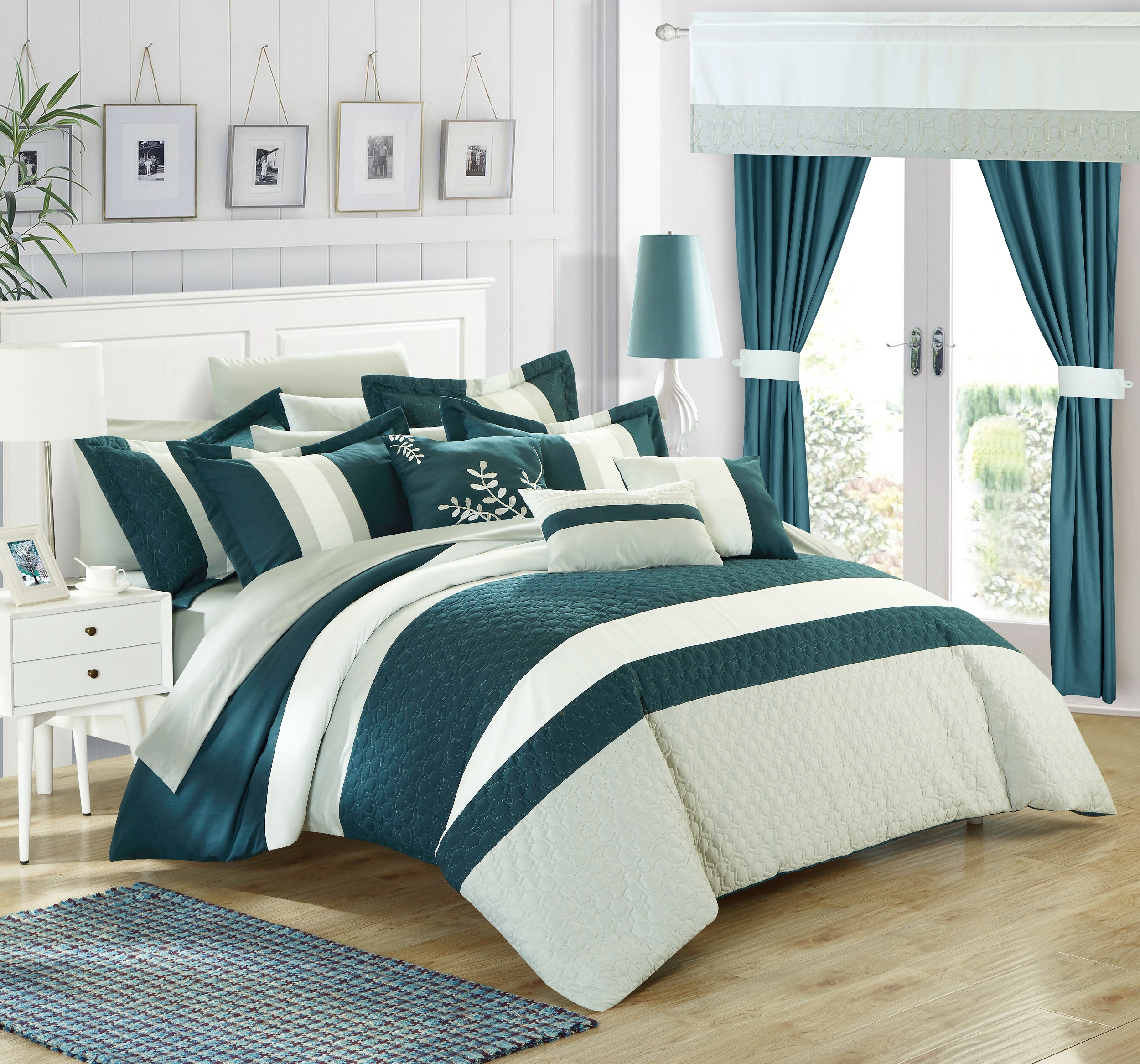 Chic Home Lorena 24 Piece Geometric Comforter Set Queen Teal   222f4e6a F862 4217 A179 4b26fb817c47.961974178d70324da796878bd0396d93 