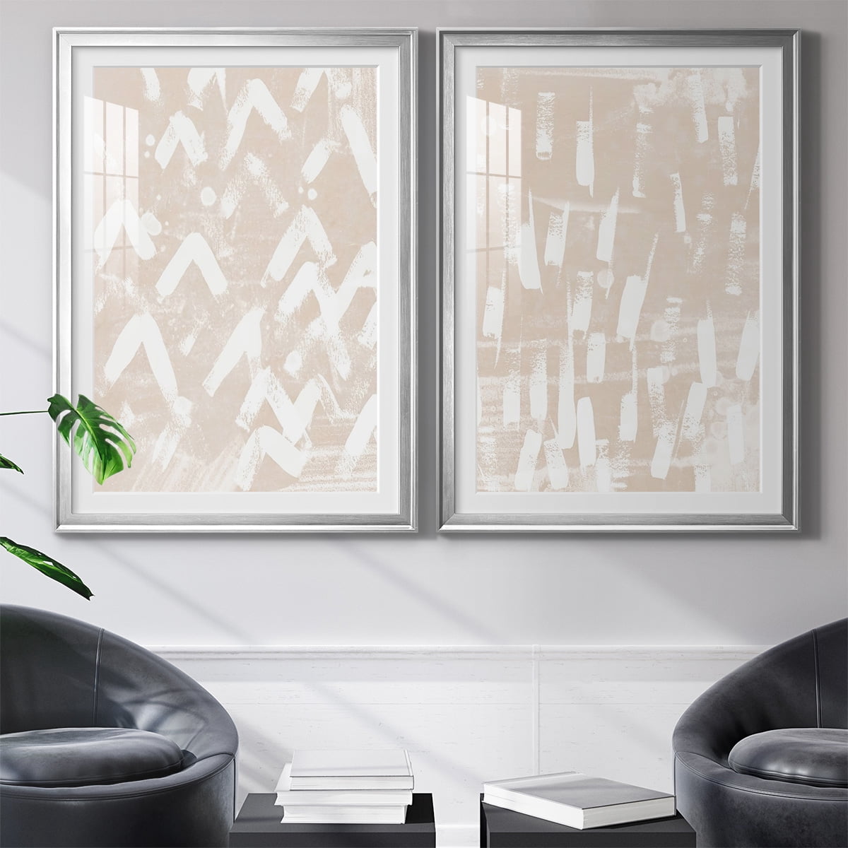 Wexford Home Earth Etching III Premium Framed Print, 30.5" x 42.5" - Ready to Hang, Silver (Set of 2)