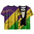 thumbnail image 4 of Cutuoiiu Unisex Carnival Printed Round-neck Short Sleeve Mardi Gras T-Shirts Gifts, 4 of 8