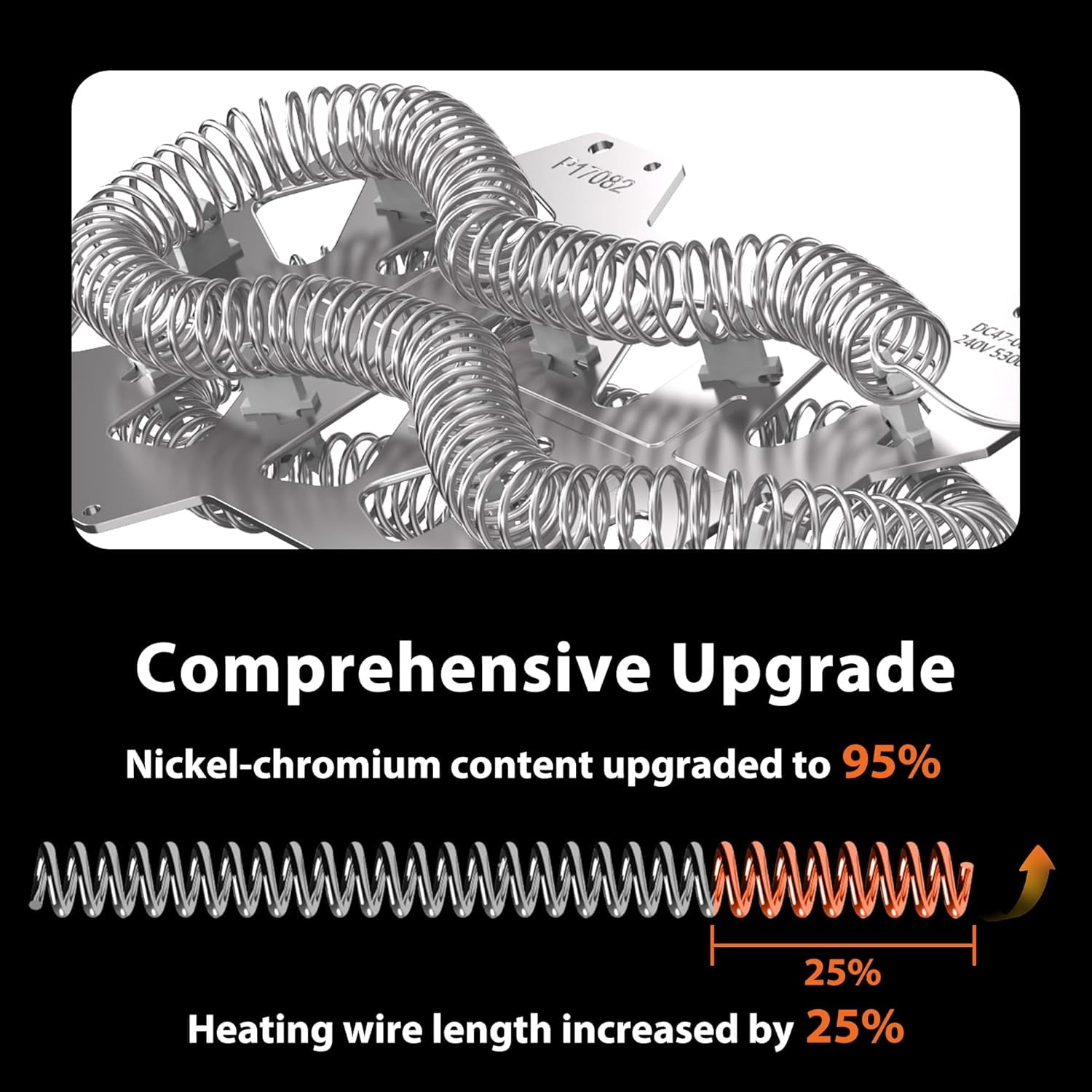 【Upgraded】DC47-00019A Dryer Heating Element for Samsung DVE50R5200W/A3 DV45H7000EW/A2 DV40J3000EW/A2 DVE50M7450W/A3 DV42H5000EW/A3 DV42H5200EW/A3 DVE50R5400V/A3 DV48H7400EW/A2 DV42H5200EP/A3