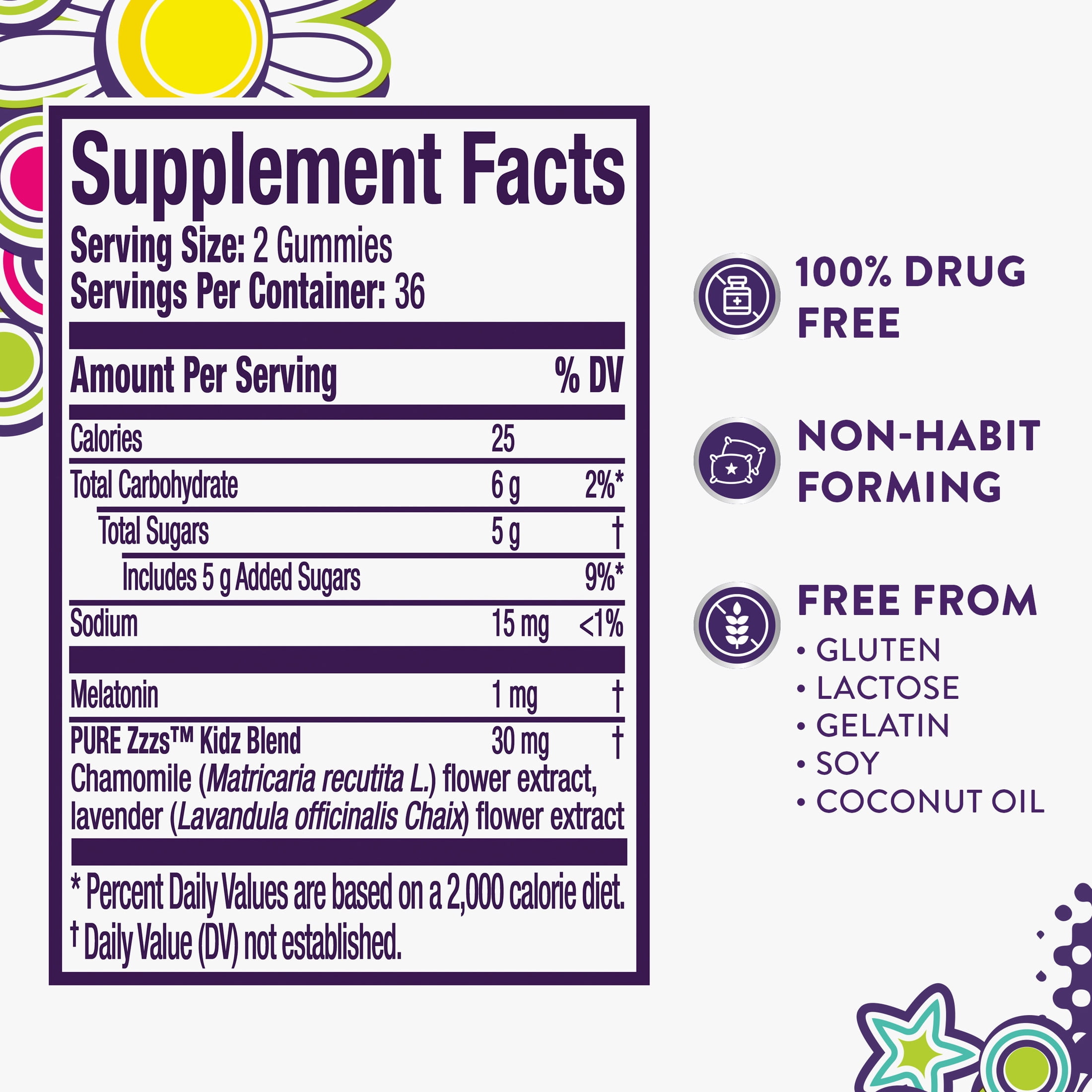 ZzzQuil PURE Zzzs Kidz Melatonin Sleep Aid Gummies, Dietary Supplement, Berry, 72 Count