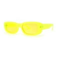 thumbnail image 3 of Lunettes de Soleil en Plastique pour Femmes, Couleur Pop, Rondes, Mod, Rectangle Étroit, Jaune, 3 of 4