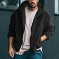 thumbnail image 2 of Dpytoraw Men's Casual Autumn/winter Hooded Zipper Long Sleeved Pocket Jacket Loose Warm Everyday Trench Coat, 2 of 5