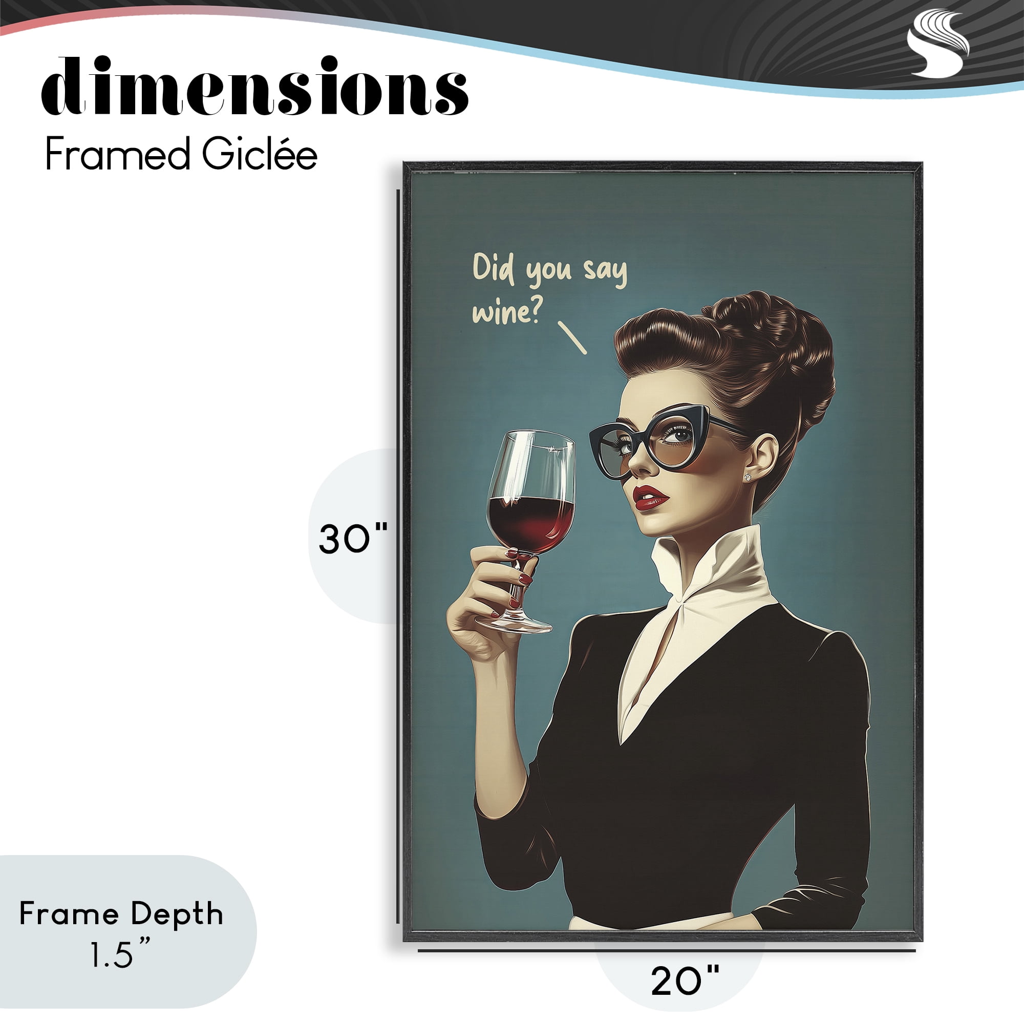Stupell Industries Did You Say Wine Black Framed Giclee Art, design by Andreas Magnusson