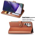 thumbnail image 4 of Wallet Case for Samsung S22 Ultra Magnetic Clasp Folio Kickstand Premium Leather Case with Hand Strap, [RFID Blocking] Credit Card Slots Shockproof TPU Inner Cover for Samsung Galaxy S22 Ultra, Brown, 4 of 9