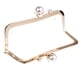 thumbnail image 1 of Monedero con marco artesanal, cierre de boquilla, 20 cm - Perlas doradas claras, como Perlas de oro claro, 1 of 6